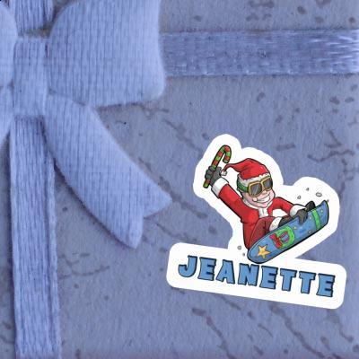 Autocollant Snowboarder de Noël Jeanette Laptop Image