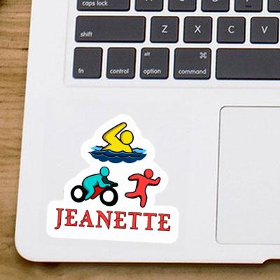 Triathlete Sticker Jeanette Laptop Image