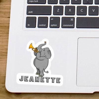 Trumpet Elephant Sticker Jeanette Laptop Image