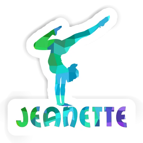 Sticker Jeanette Yoga Woman Laptop Image