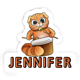 Drummer Cat Sticker Jennifer Image