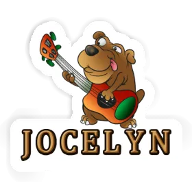 Jocelyn Autocollant Chien guitariste Image