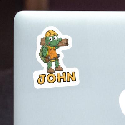 Sticker Bauarbeiter John Laptop Image