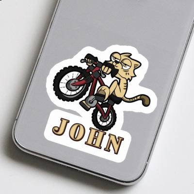 Autocollant Chat à vélo John Laptop Autocollant Chat à vélo John Laptop Image