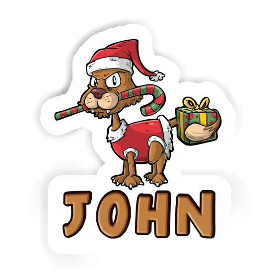 Autocollant Chat de Noël John Notebook Autocollant Chat de Noël John Gift package Image