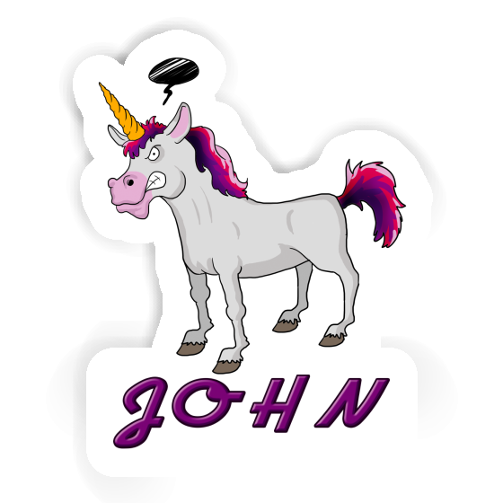 Autocollant Licorne John Laptop Image