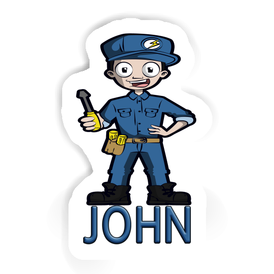 Autocollant Électricien John Autocollant Électricien John Image
