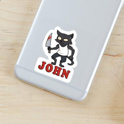 Chat psychopathe Autocollant John Notebook Chat psychopathe Autocollant John Gift package Image