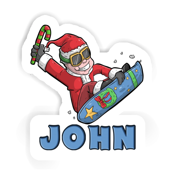 Autocollant Snowboarder de Noël John Autocollant Snowboarder de Noël John Image