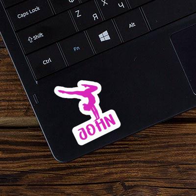 Sticker Yoga-Frau John Notebook Image