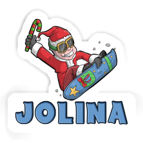 Aufkleber Weihnachts-Snowboarder Jolina Image