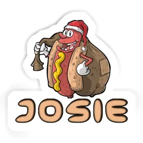 Christmas Hot Dog Sticker Josie Image