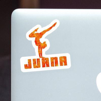 Sticker Juana Yoga-Frau Notebook Image