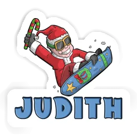 Judith Sticker Christmas Snowboarder Image