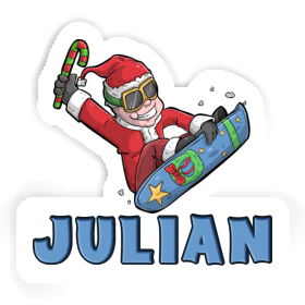 Sticker Christmas Snowboarder Julian Image