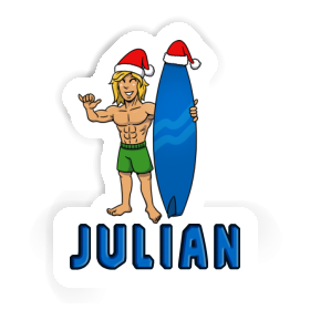 Christmas Surfer Sticker Julian Image