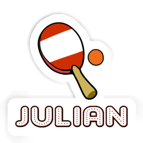 Julian Sticker Table Tennis Paddle Image