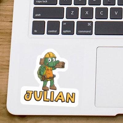Julian Sticker Construction worker Notebook Julian Sticker Construction worker Gift package Image