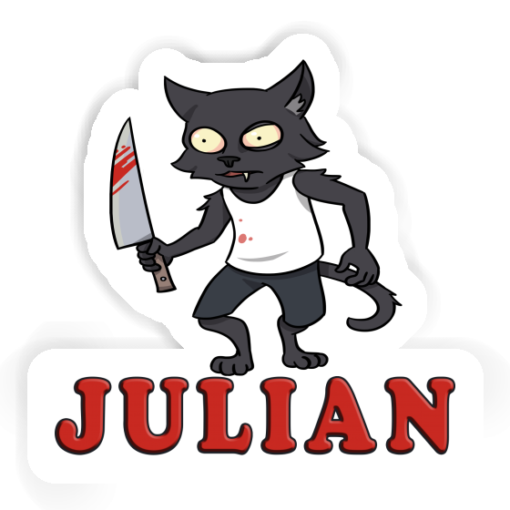 Sticker Psycho Cat Julian Notebook Sticker Psycho Cat Julian Gift package Image