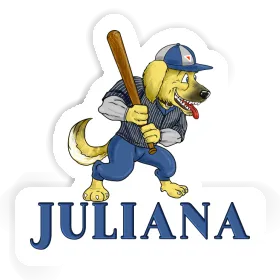 Baseball Dog Sticker Juliana Image