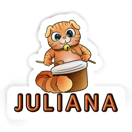 Sticker Drummer Cat Juliana Image