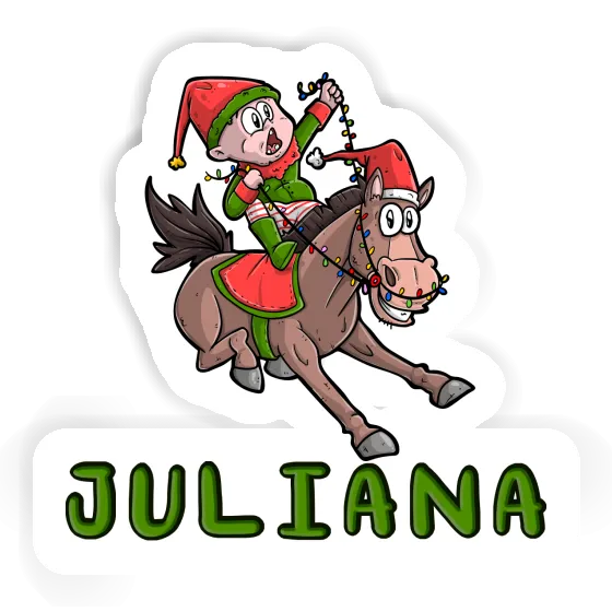 Juliana Sticker Christmas Horse Laptop Image