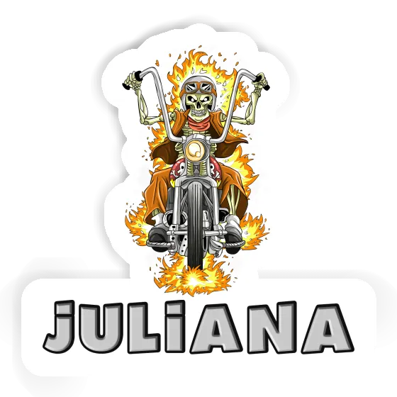 Motorcycle Rider Sticker Juliana Laptop Image