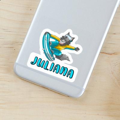 Snowboarder Sticker Juliana Notebook Image