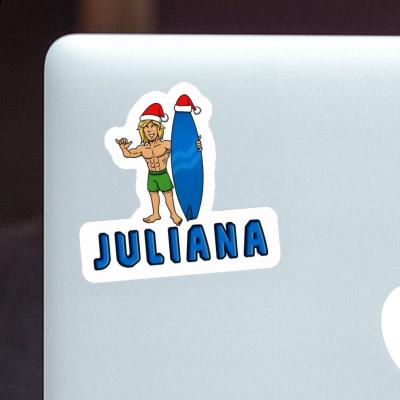 Juliana Autocollant Surfeur de Noël Notebook Image