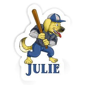 Sticker Julie Baseball Dog Image