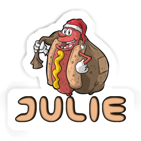 Sticker Christmas Hot Dog Julie Image