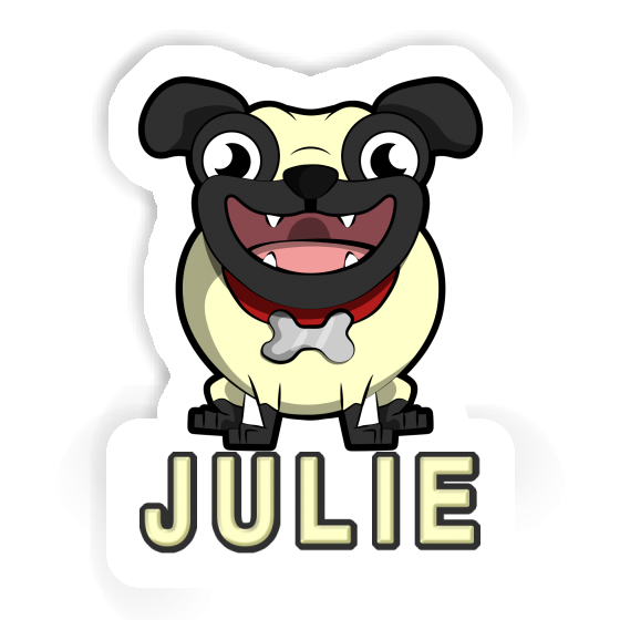 Julie Sticker Pug Laptop Image