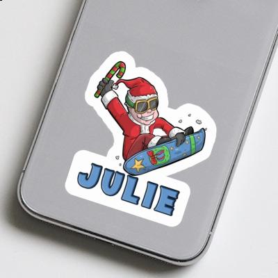 Sticker Julie Christmas Snowboarder Notebook Image