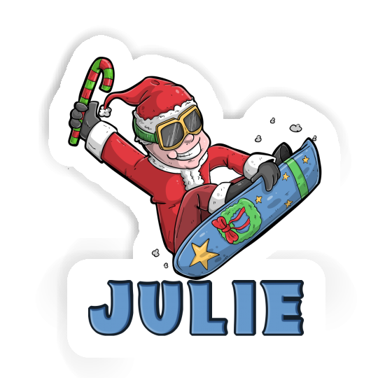 Sticker Julie Christmas Snowboarder Notebook Image