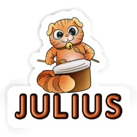 Julius Sticker Drummer Cat Image