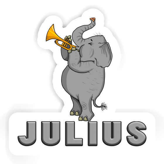 Sticker Julius Trumpet Elephant Notebook Image