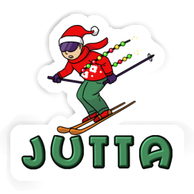 Sticker Jutta Christmas Skier Image