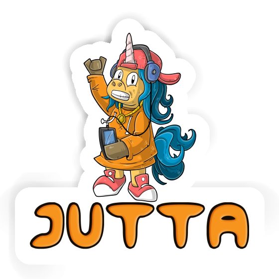 Jutta Sticker Hip-Hop Unicorn Image