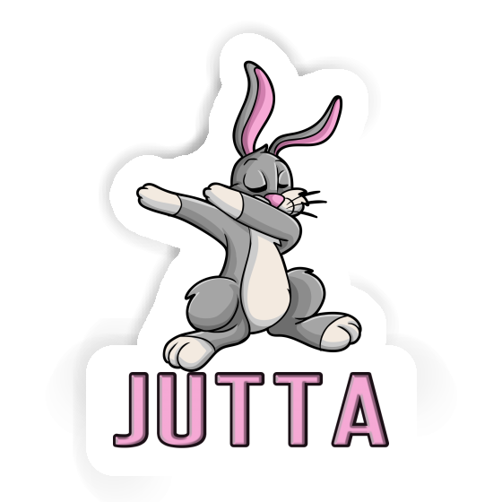 Jutta Sticker Dabbing Hare Laptop Image