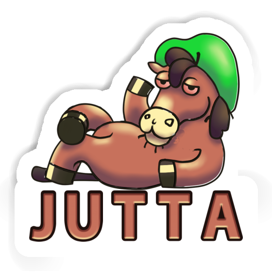 Lying horse Sticker Jutta Laptop Image