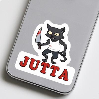 Sticker Jutta Psycho-Katze Notebook Image