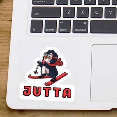 Sticker Skifahrerin Jutta Notebook Image