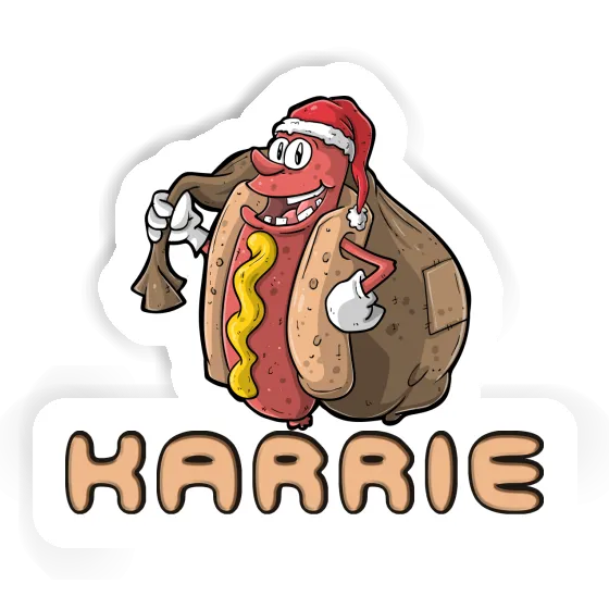 Christmas Hot Dog Sticker Karrie Image