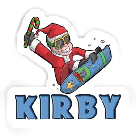 Sticker Kirby Christmas Snowboarder Image