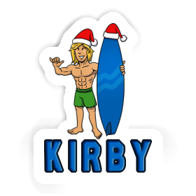 Kirby Sticker Christmas Surfer Image