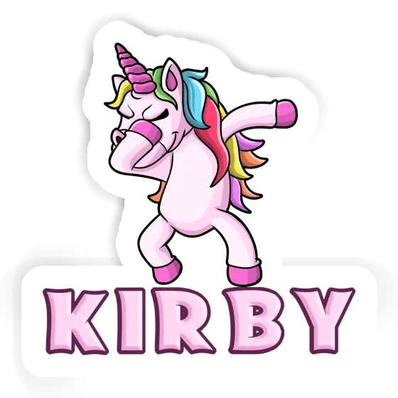 Sticker Kirby Dabbing Unicorn Laptop Image