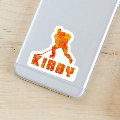 Sticker Kirby Hockey Player Laptop Image