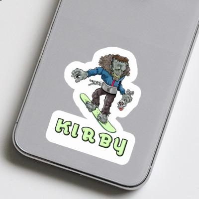 Sticker Kirby Snowboarder Laptop Image