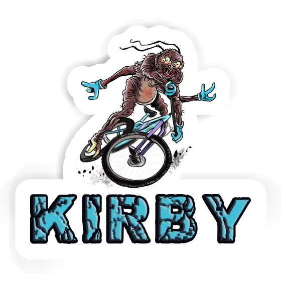 Sticker Kirby Biker Laptop Image