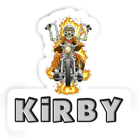 Sticker Kirby Motorradfahrer Laptop Image